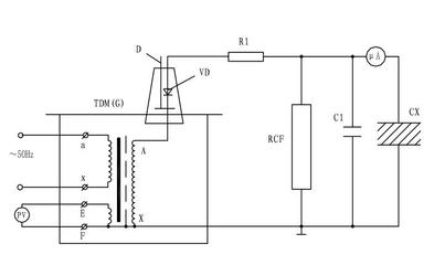 油浸式試驗(yàn)變壓器泄露試驗(yàn)接線原理