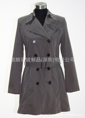 【廠家批發(fā)供應(yīng)女裝修身長款風(fēng)衣大衣配腰帶工廠生產(chǎn)訂制 054】價格,廠家,圖片,服裝加工,佰順羽絨制品(深圳)-